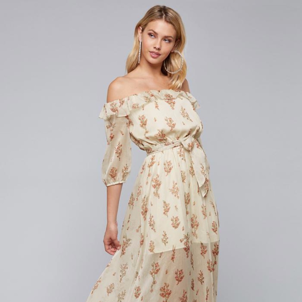 Bebe Bare Shoulder Maxi Dress - Redwyne 12